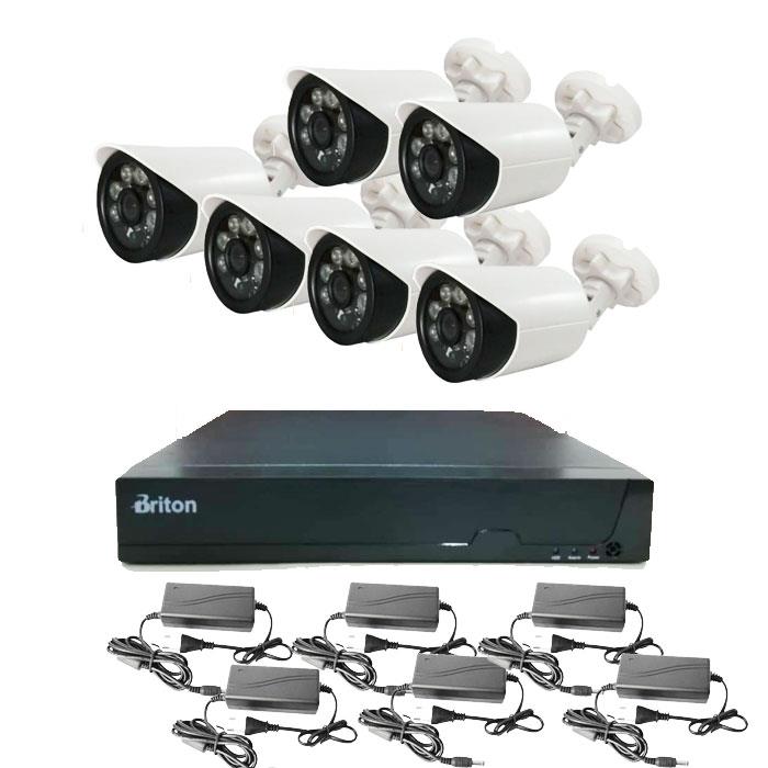 پک ۶ دوربینه AHD مدل 75PL CCTV 8CH - 6pac Camera Package 2MP Bullet